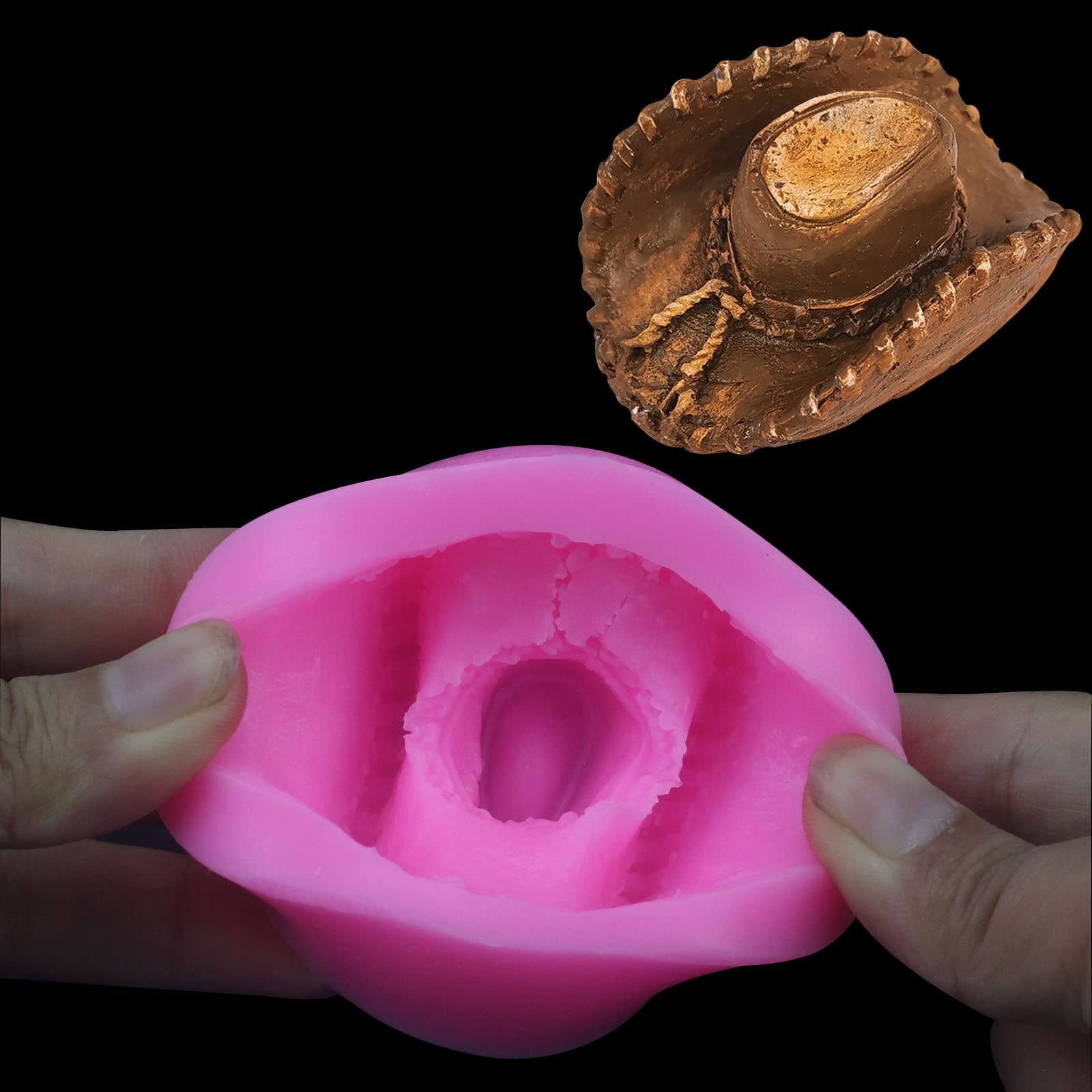 2 Pieces Cowboy Hat Silicone Mold Cowboy Theme Silicone Fondant Mold Kitchen Baking Mold Cowboy Hat Chocolate Candy Mold For Sug