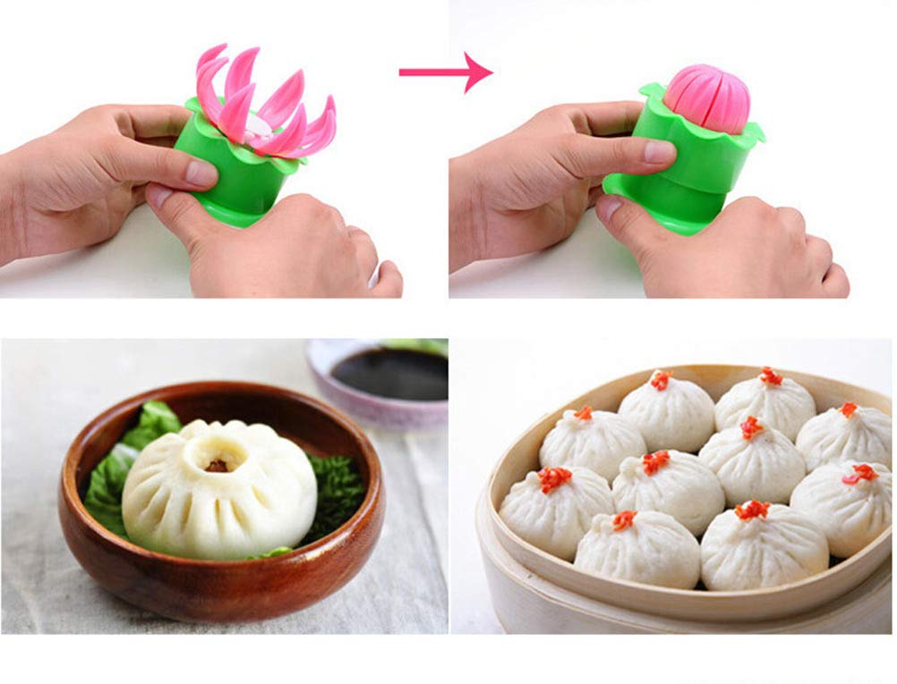 Goeielewe 2-Pack Steamed Stuffed Bun Making Mold, Pastry Pie Steam Bun Dumpling Maker Mould, Empanada Mold Kitchen Tool Baking A