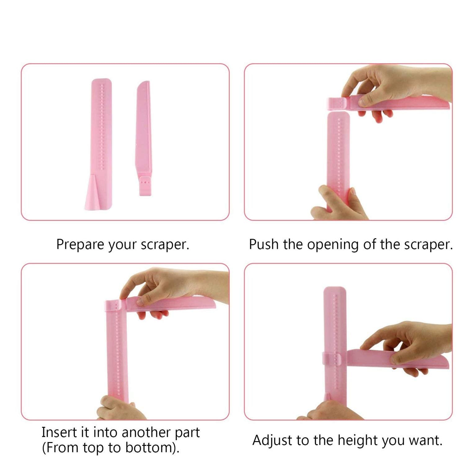 Adjustable Cake Scraper Icing Smoother - Beginners Frosting Decorating Tools Supplies Set - With Plastic Pastry Comb Pcs For Edg