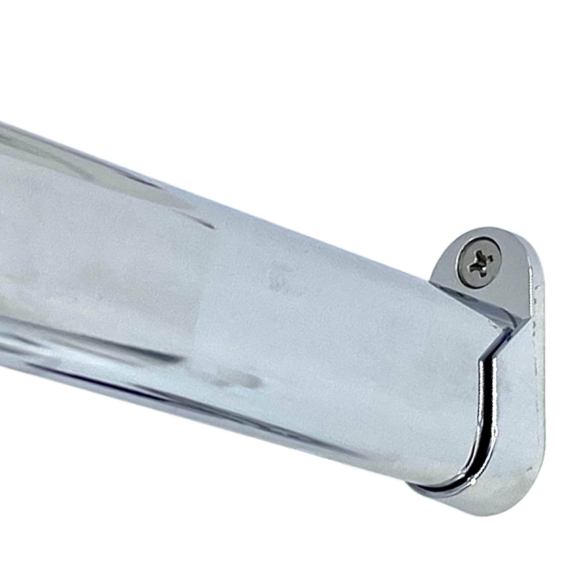 Oval Closet Rod End Supports | Screw On Type | 15Mm X 30Mm | Polished Chrome | 2 Pack