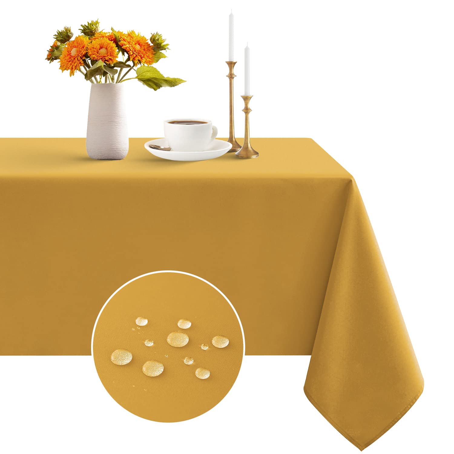 Romanstile Christmas Rectangle Tablecloth - Waterproof And Wrinkle Resistant Washable Polyester Square Table Cloth For Kitchen D