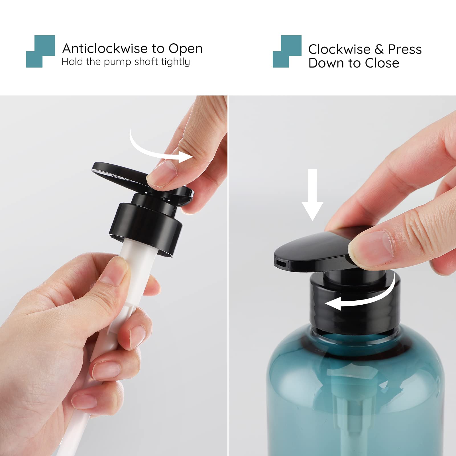 Shampoo Bottles With 2 Extra Pumps, Segbeauty 3Pcs 16.9Oz Bathroom Shampoo And Conditioner Dispenser With Funnel, 500Ml Empty Pl