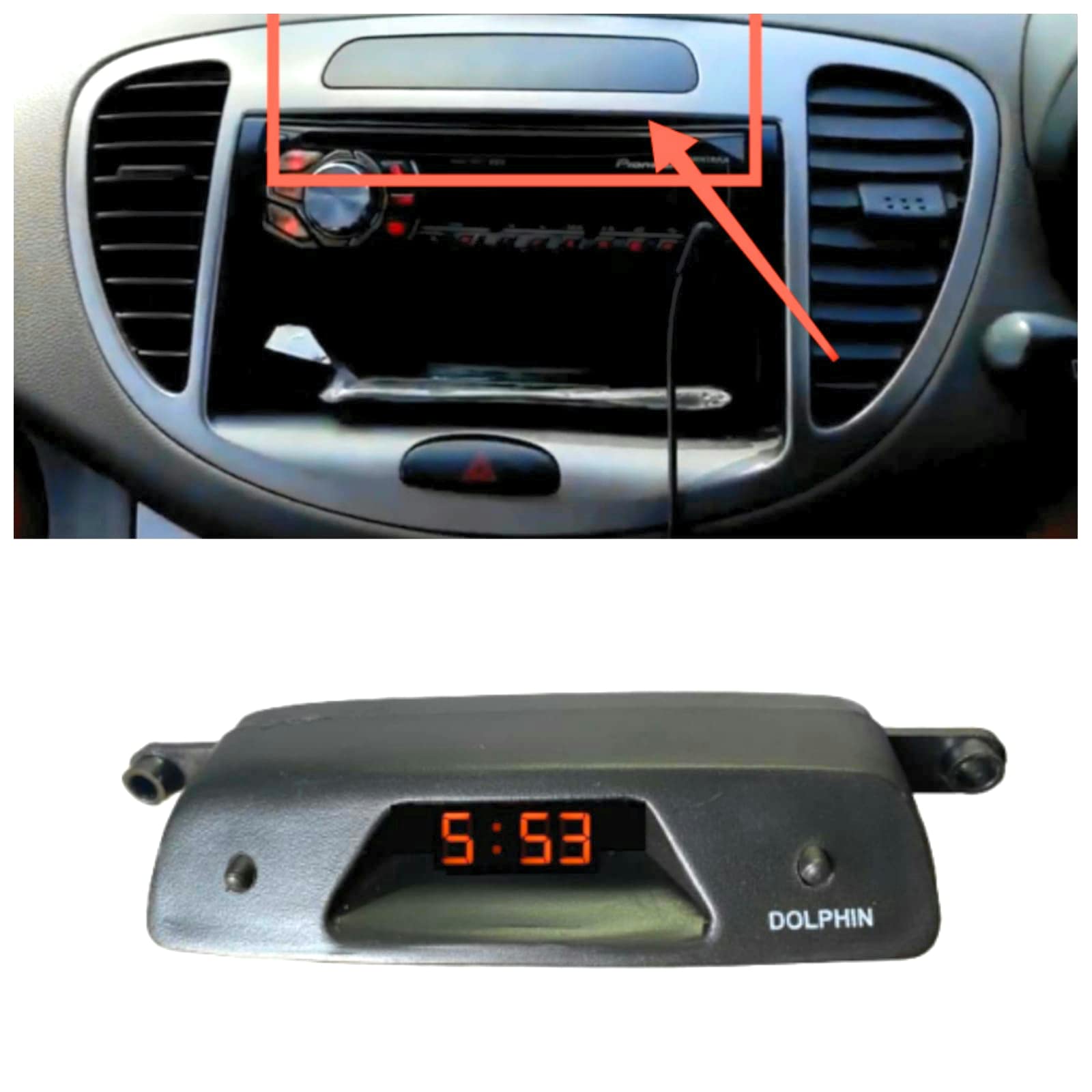 Dolphin I10 Led Digital Car Clock (Orange Display) I10 Accessories