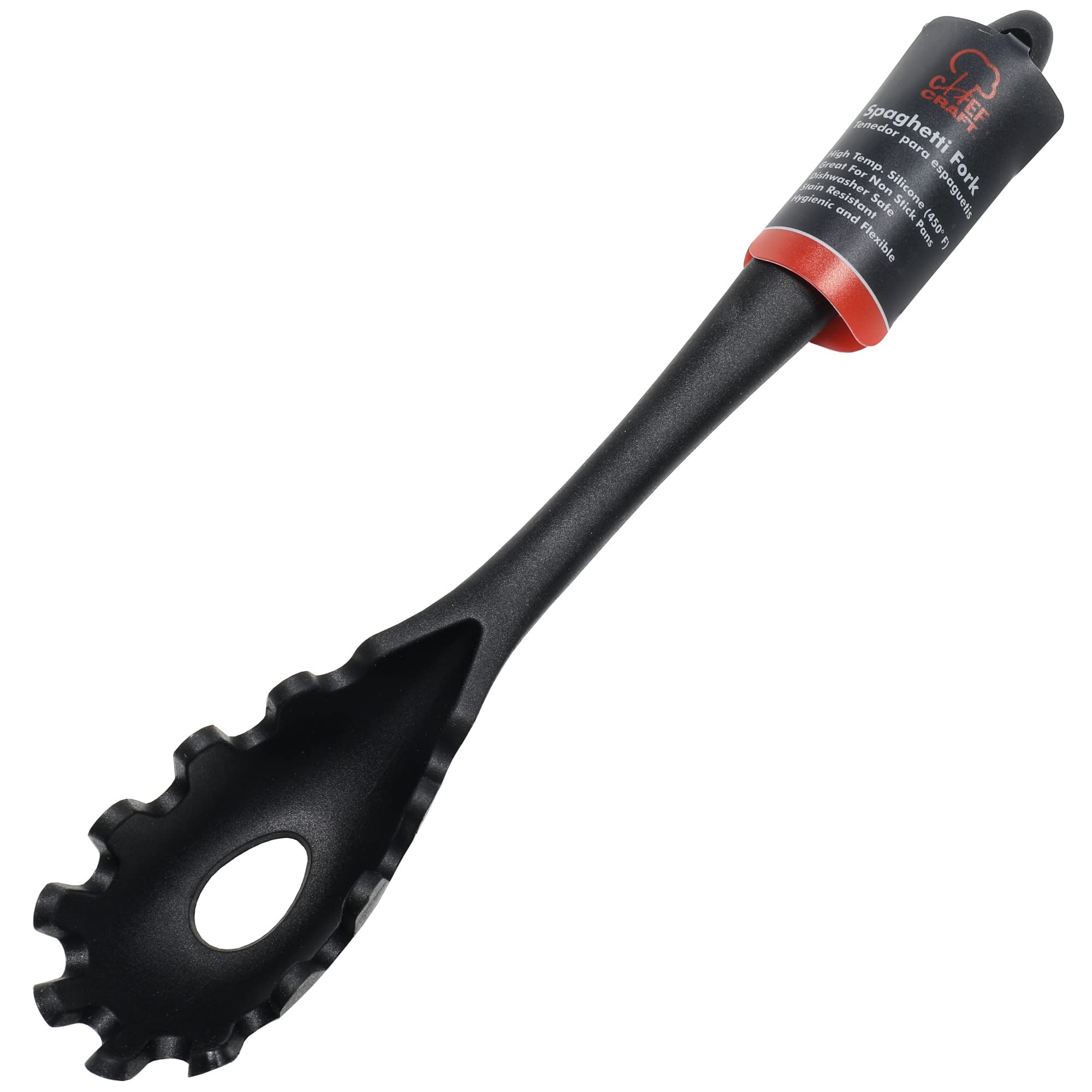 Chef Craft Premium Silicone Spaghettipasta Fork, 115 Inch, Black