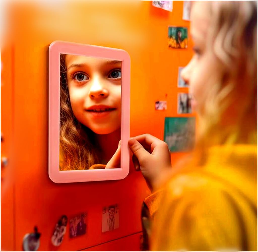Mpowtech Magnetic Locker Mirror,Small Mirror For Locker - 5'' X 7'' Iocker Mirror Magnetic - Magnet Mirror For School Locker, Ba