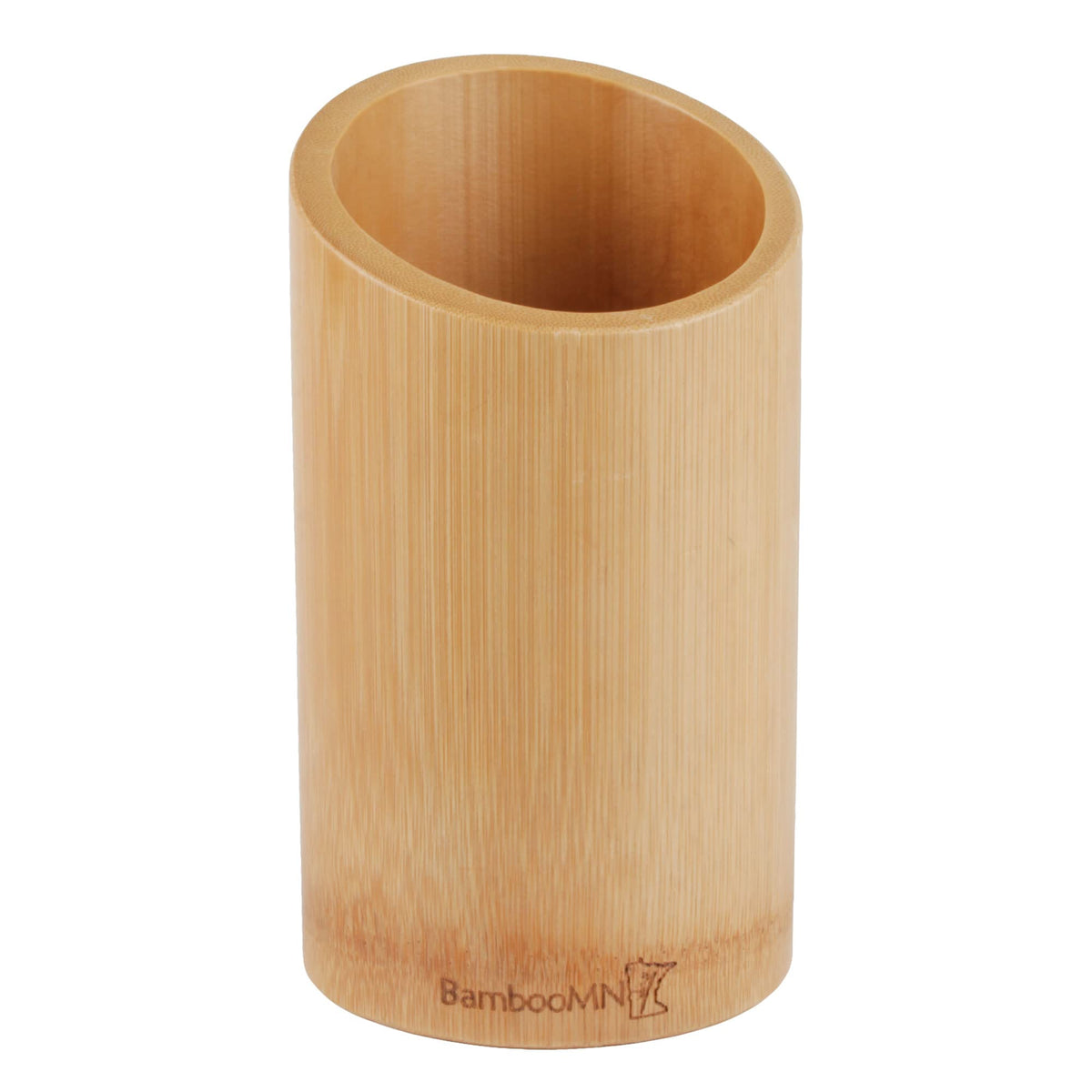 Bamboomn Bamboo Kitchen Utensil Holder For Countertop, Utensil Crock For Cooking Utensils - 7'' X 4'' - Carbonized Brown - 1 Pie