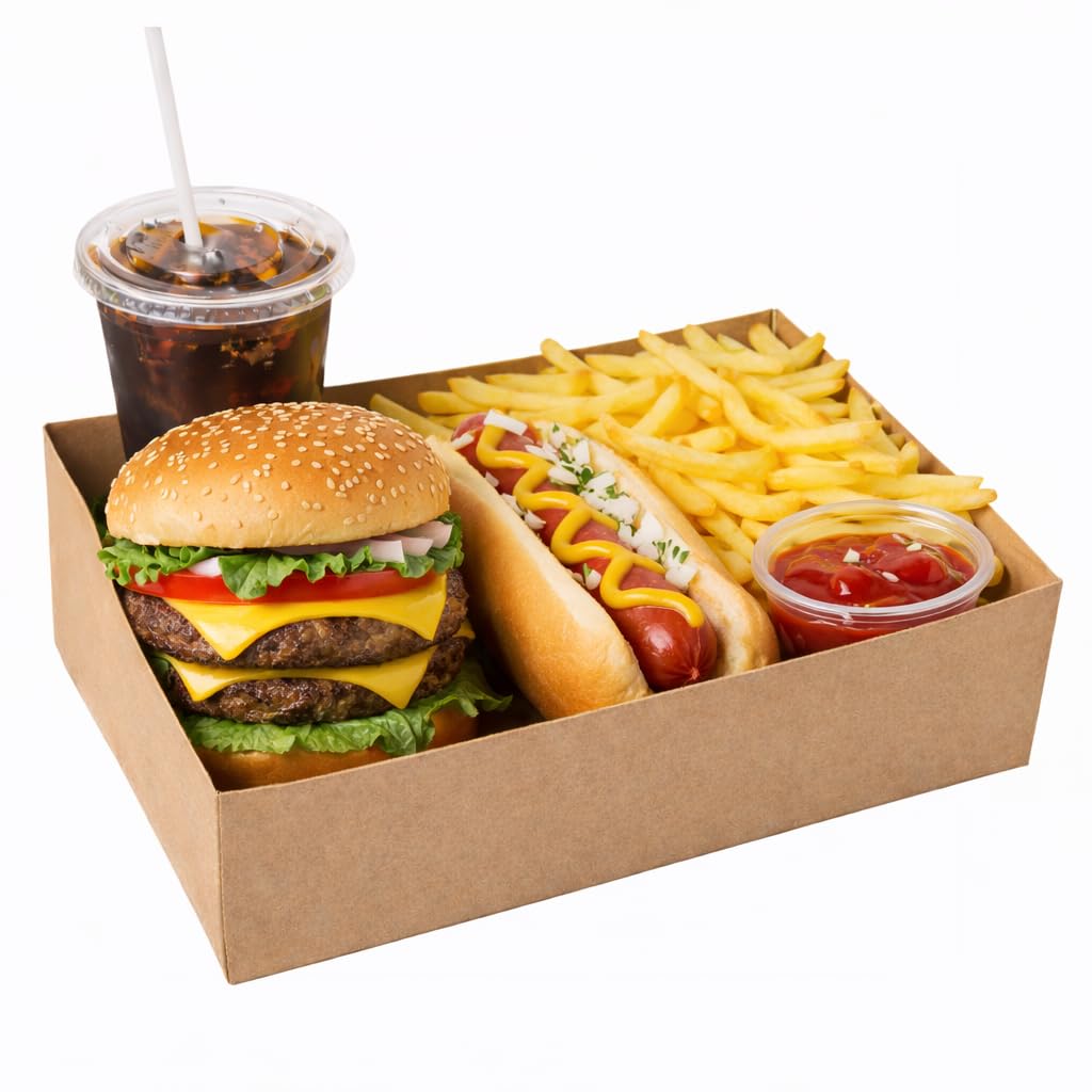FC Meyer Food Service Trays, Earth-Friendly Disposable Brown Food Tray, Made from Recycled Materials, Versatile Food Packaging f