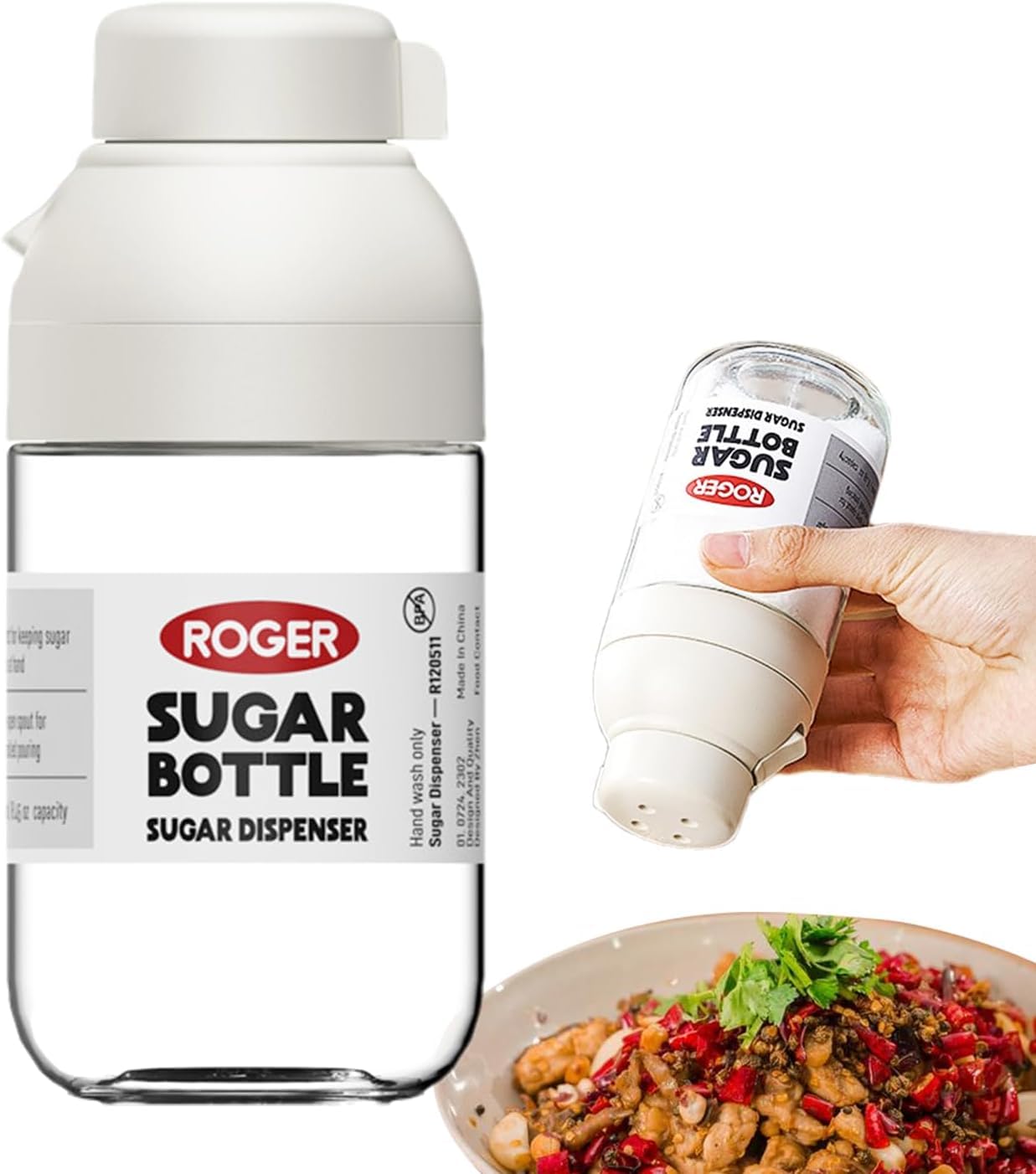 Homeloft Multifunctional Dosing Salt Shaker, Spice Shaker with Adjustable Hole, Salt Shaker Dispenser for Dosing Salt, Sugar, Pe
