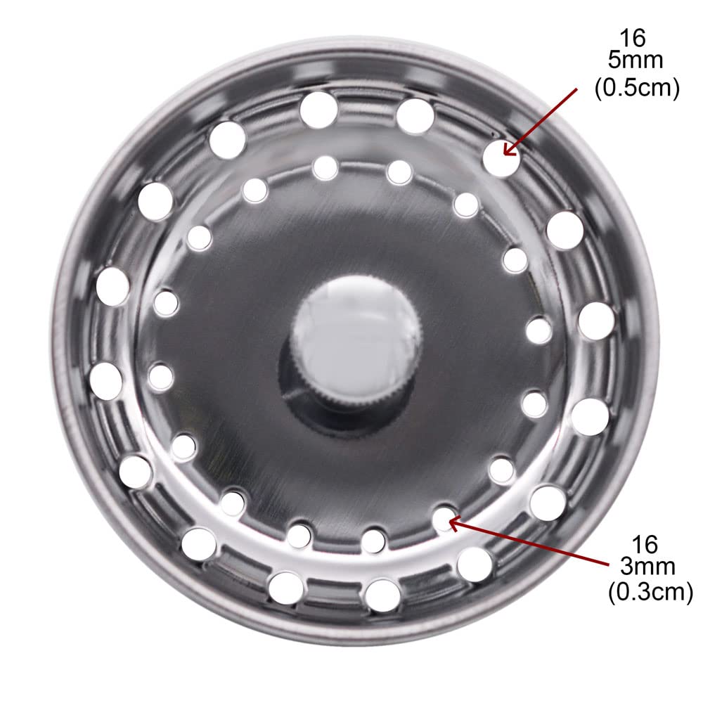 Westbrass D214S-2P-12 3-1/2'' Standard Stainless Steel Post Style Large Kitchen Sink Basket Strainer Drain Stopper, 2 Pack, Oil