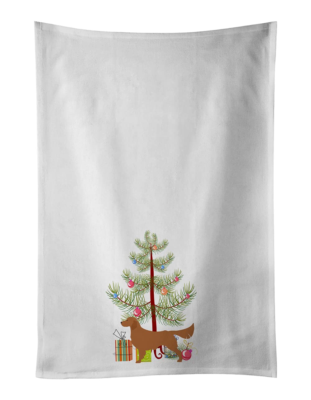 Golden Retriever Merry Christmas Tree White Kitchen Towel Set of 2