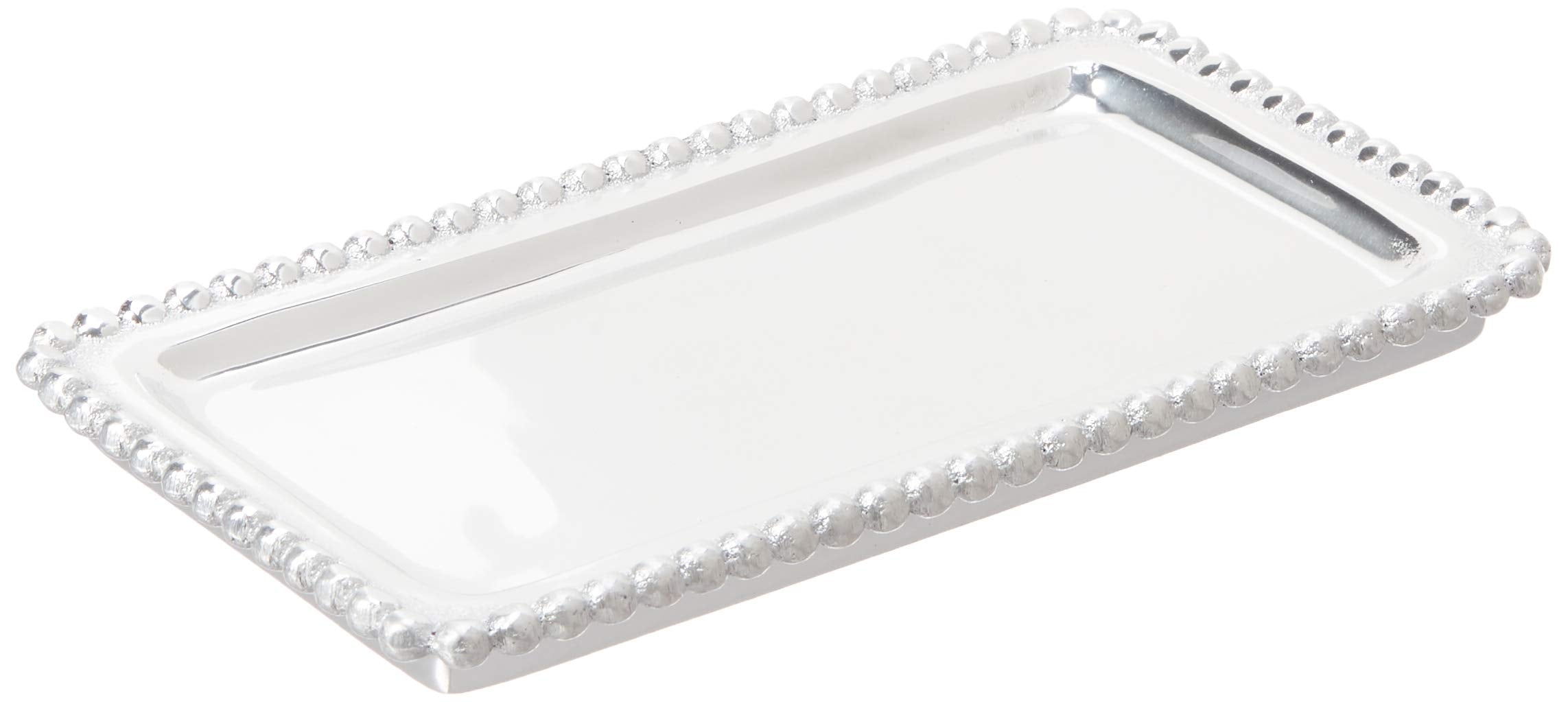 MARIPOSA Beaded Statement Handcrafted Tray, One Size, Silver