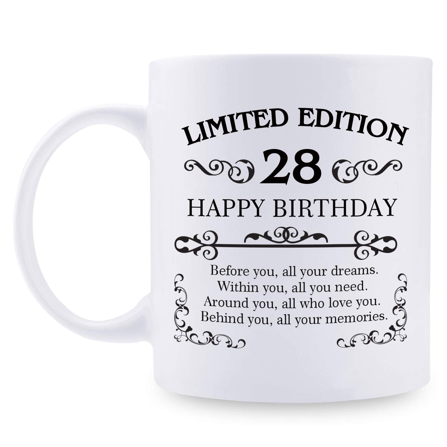 Aiyaya 28Th Birthday Gifts For Women Men - 11 Oz Coffee Mug - 28 Year Old Present Ideas For Son, Daughter, Sister, Brother, Frie