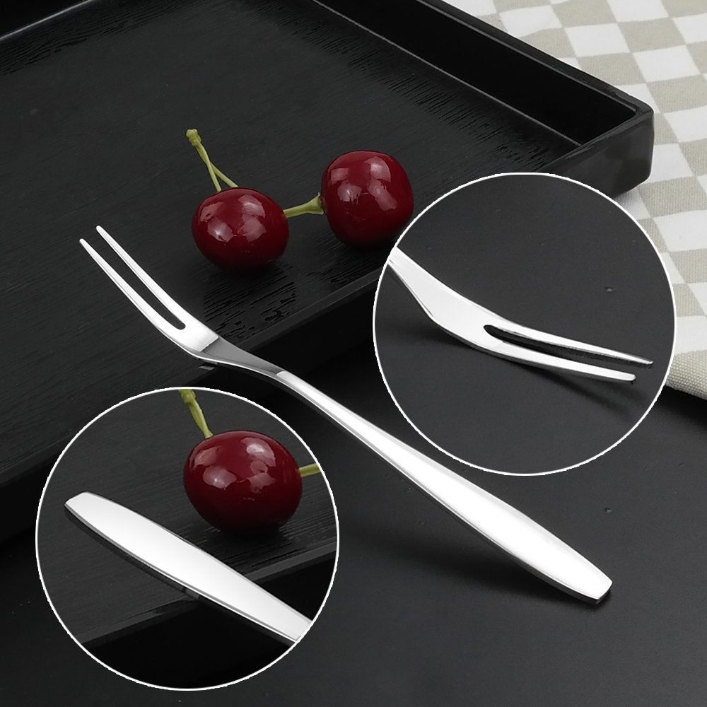 Ggbin 12-Piece Mini Cake Forks, Stainless Steel Fruit Forks, Mini Dessert Forks