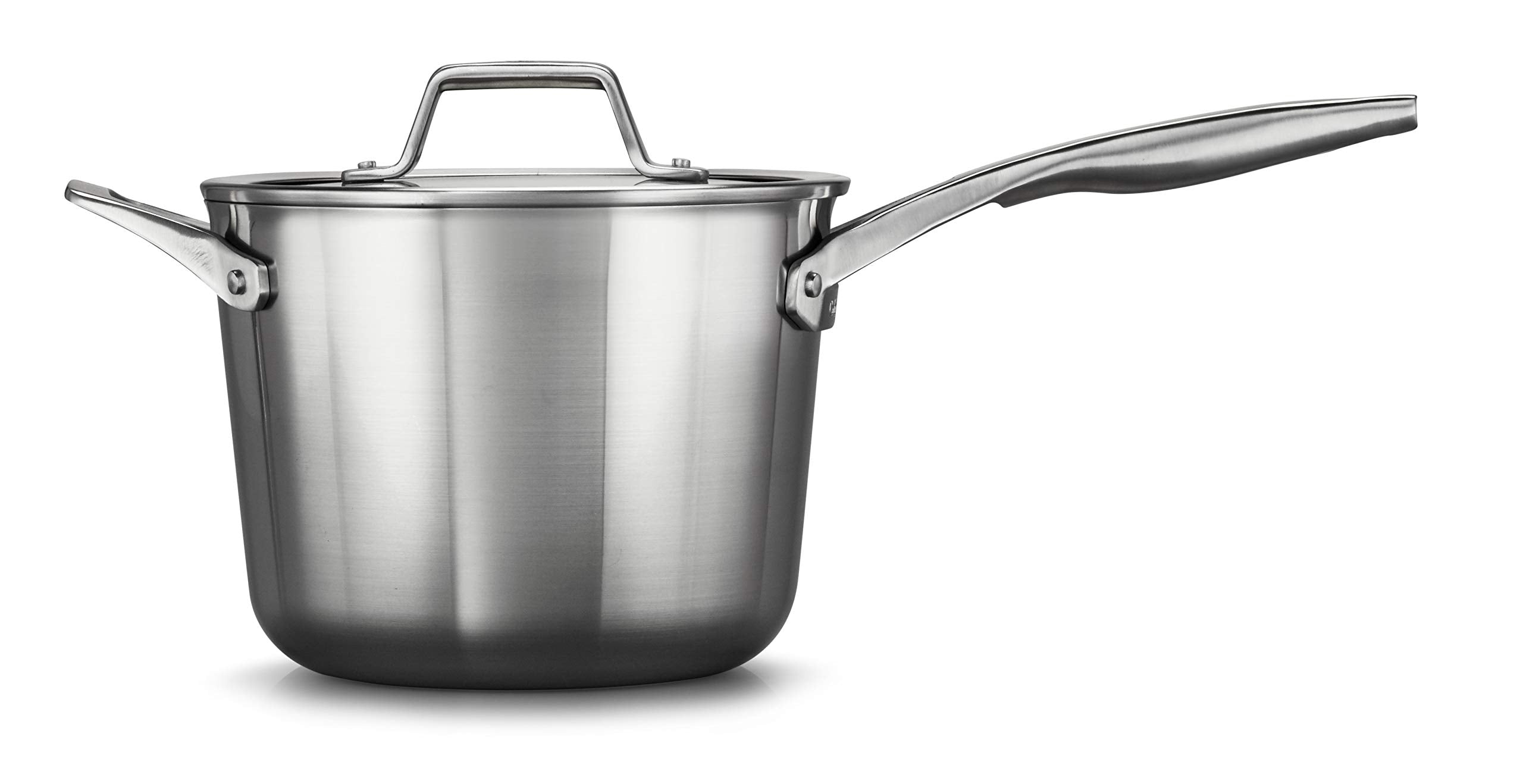 Calphalon 2029638 Premier Stainless Steel 4.5-Quart Saucepan With Cover, Silver