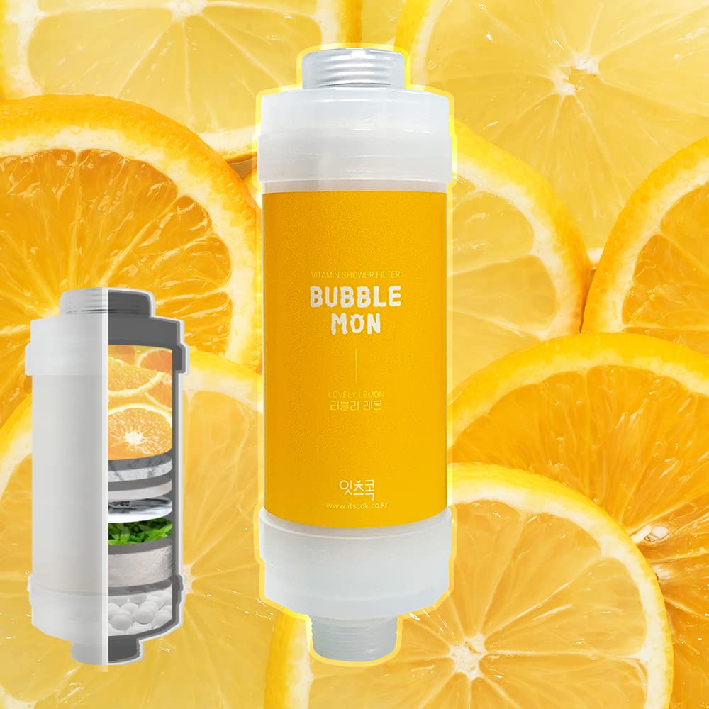 Bubblemon Vitamin Shower Filter (Lovely Lemon) Vitamin C Shower Filter Skin Moisturizing Protect Skin Dry Made In Korea