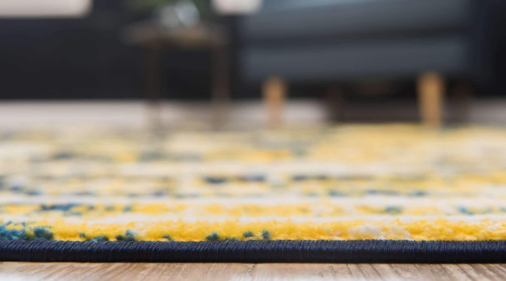 Unique Loom Sofia Collection Area Rug - Salle Garnier (2 2 x 3 1 Rectangle, Navy Blue/ Yellow)