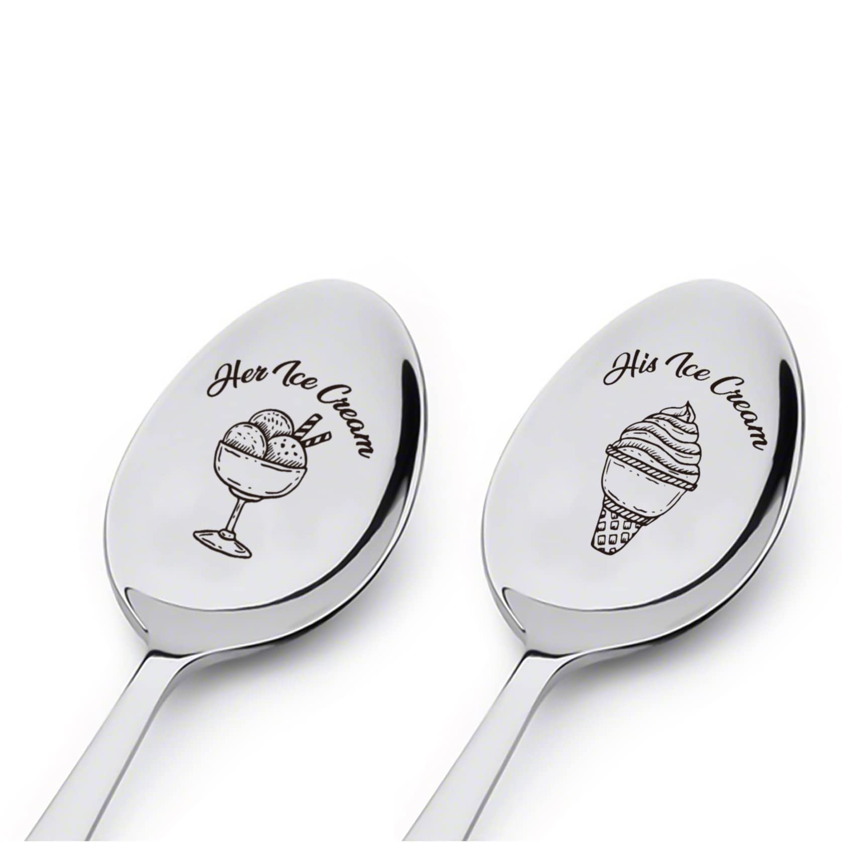 Gifts For Her Him Spoon Valentines Day Gift His Ice Cream Her Ice Cream Engraved Spoons Personalized Gift For Valentine'S Day Gi