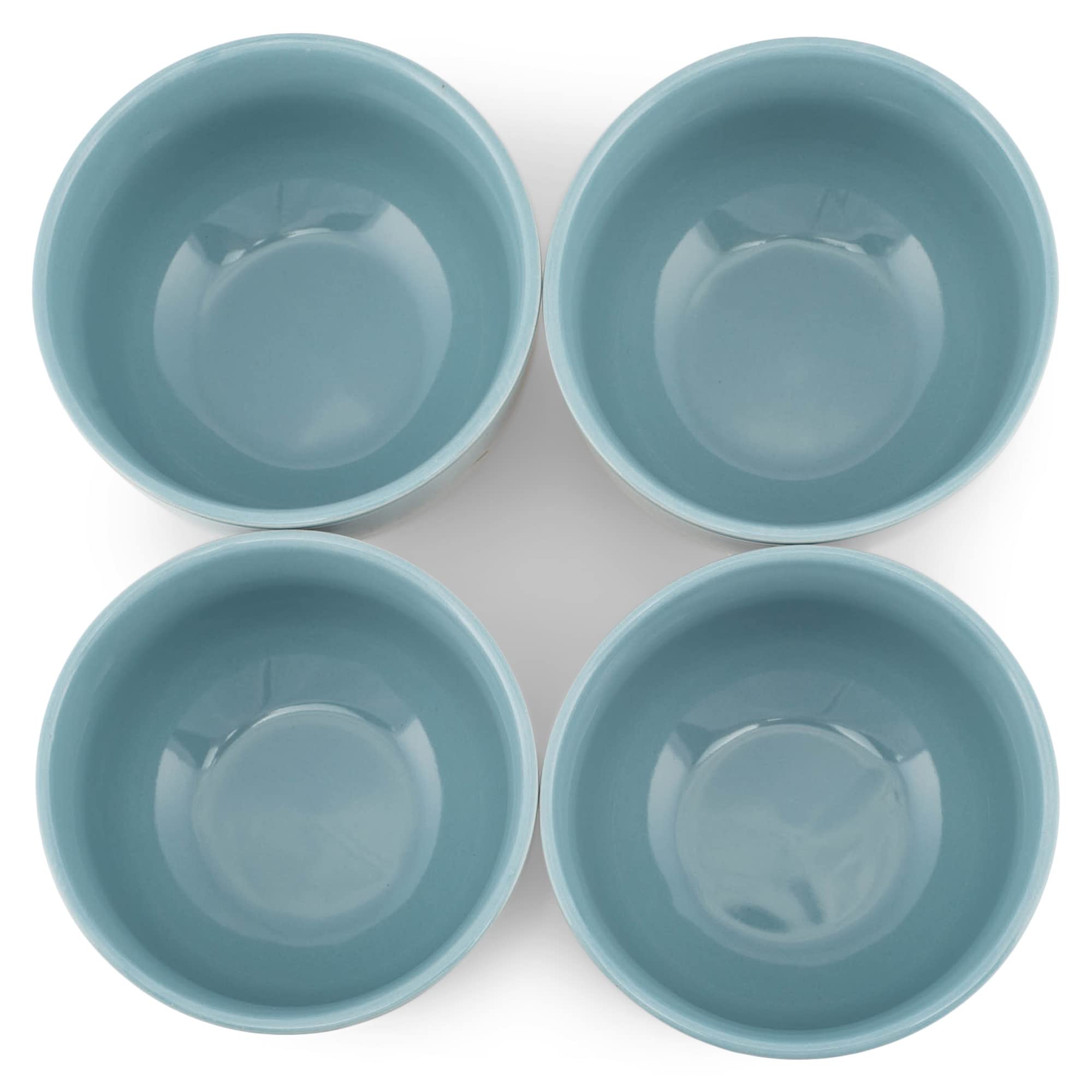 Elanze Designs Bistro Glossy Ceramic 4 Inch Cute And Small Dessert Bowls Set Of 4 - Perfect For Everyday Uses From Snacks, Ice C