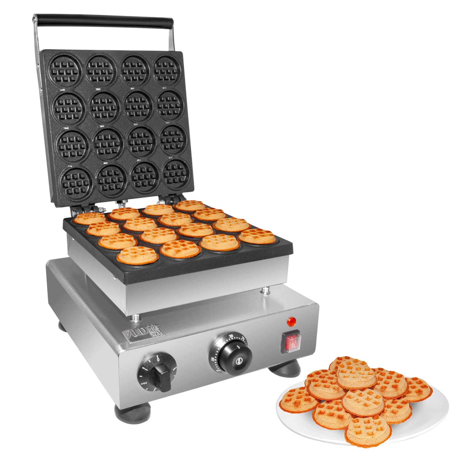 Aldkitchen Mini Dutch Pancake Maker | Poffertjes Making Machine | Stainless Steel (16 Pcs)