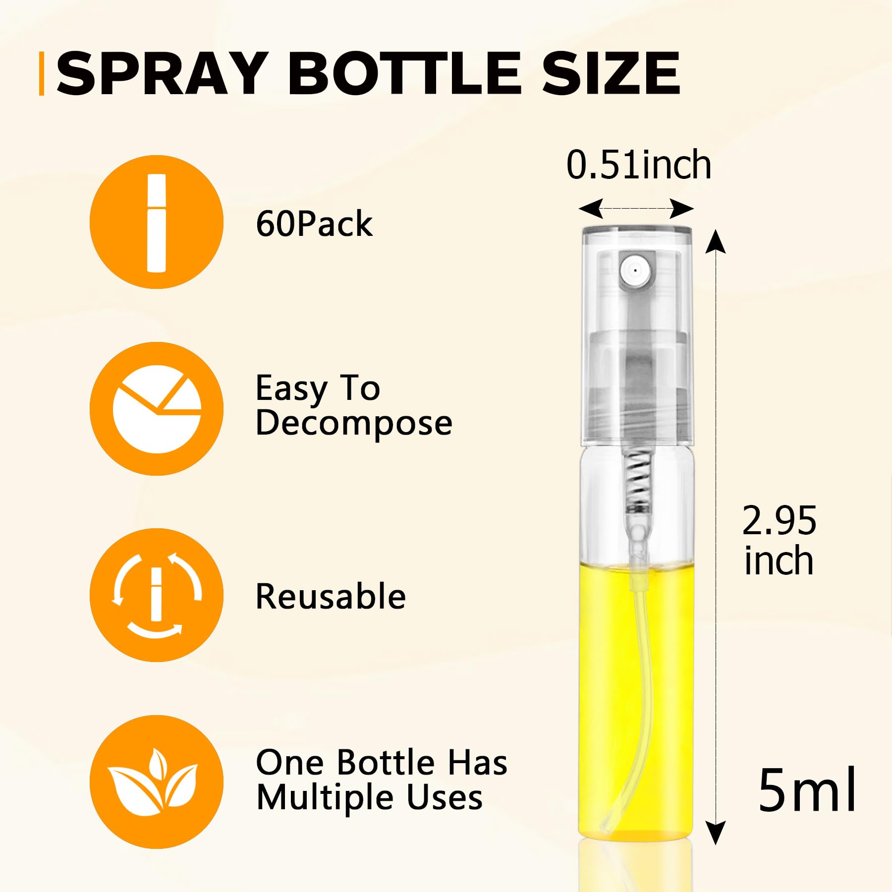 Csdtylh Mini Spray Bottle 5Ml, Refillable Glass Spray Bottle, Glass Bottle Atomizer, Perfume Mouthwash Atomizer For Cleaning 5Ml