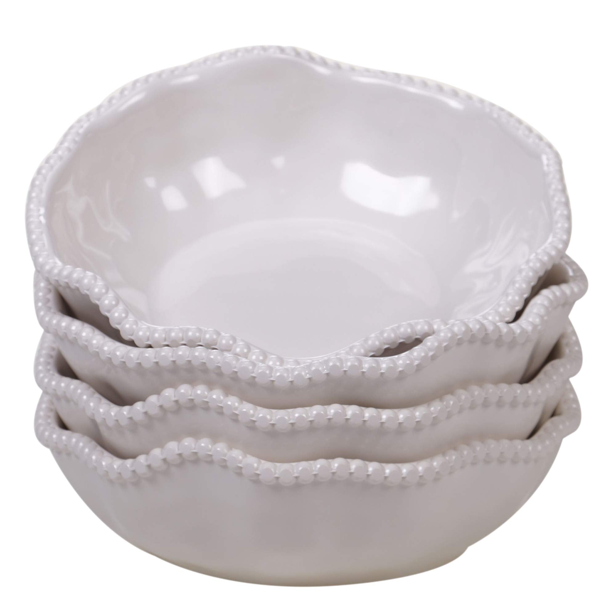 Certified International Cream Perlette Melamine All Purpose Bowls 7.5'' X 2'' Set Of 4 Perlette Cream