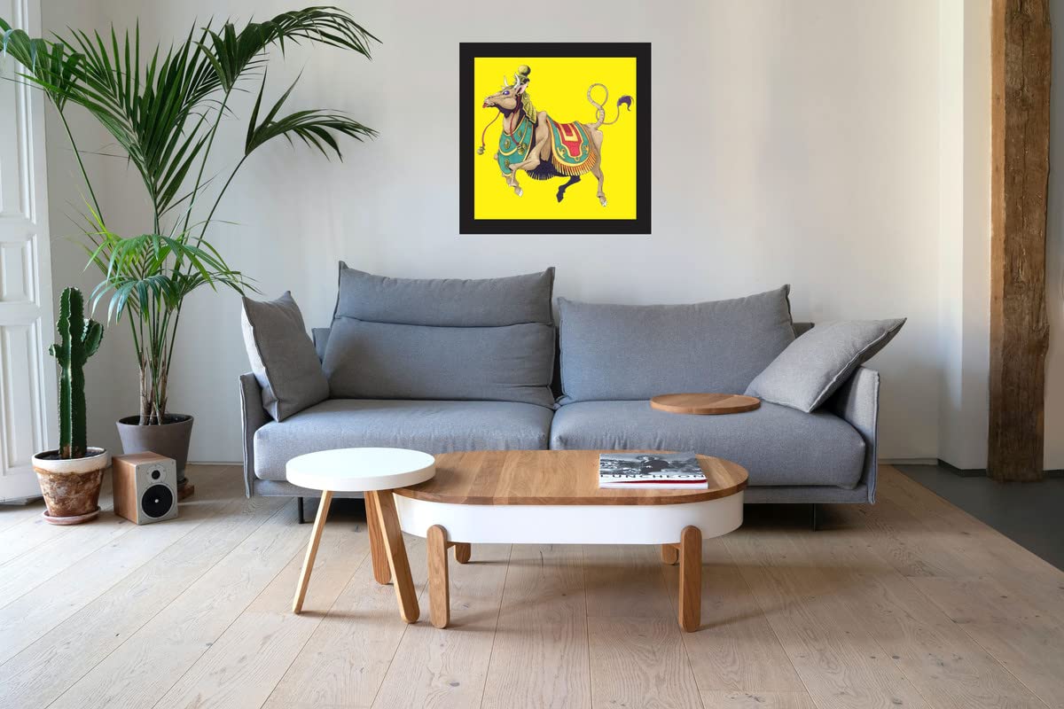 Agrada - Framed Painting Of Nandi (Shiv Ji Vahan) For Home, Office Wall Decor In Home Decorative Gift Item Digital Reprint Paint