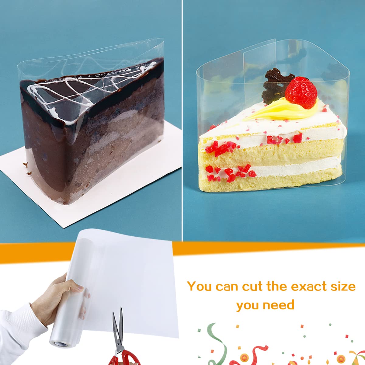 Yql Cake Collar 10 Inch,Acetate Cake Collar Roll Diy Acetate Sheet Baking Transparent Mousse Cake Sheets Surrounding Edge Clear