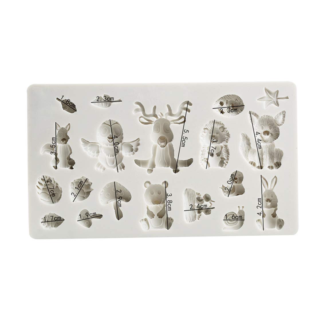 Guratapa Forest Animal Squirrel Rabbit Sika Deer Hedgehog Mushroom Silicone Mold For Fondant Chocolate Molds Ice Cube Gum Clay B