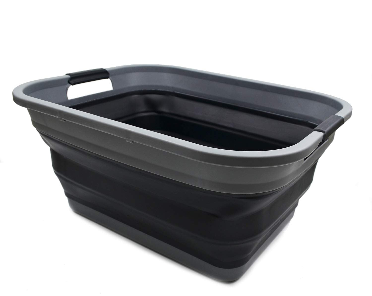 Sammart 41L (10.8 Gallon) Collapsible Plastic Laundry Basket - Foldable Pop Up Storage Container/Organizer - Portable Washing Tu