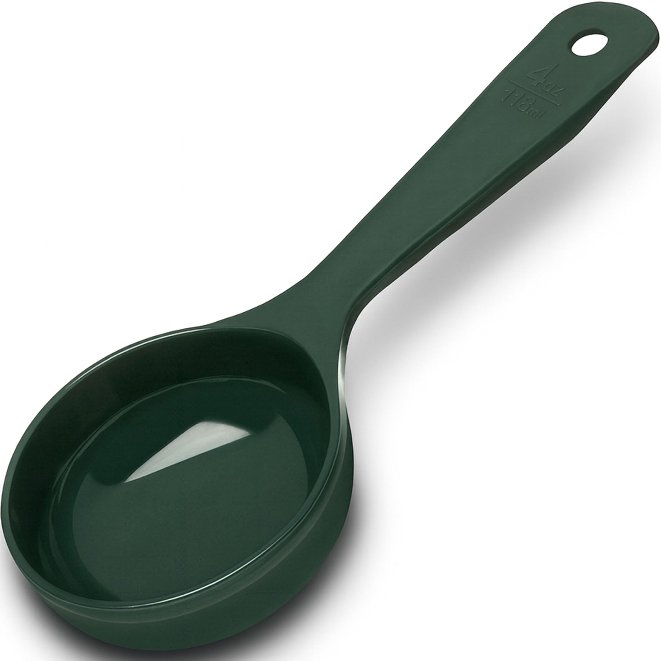 Carlisle FoodService Products 8.25 4 Ounce Solid Measuring Spoon - Portion Control - Flat Bottom spoon - Short Handle, Dishwashe