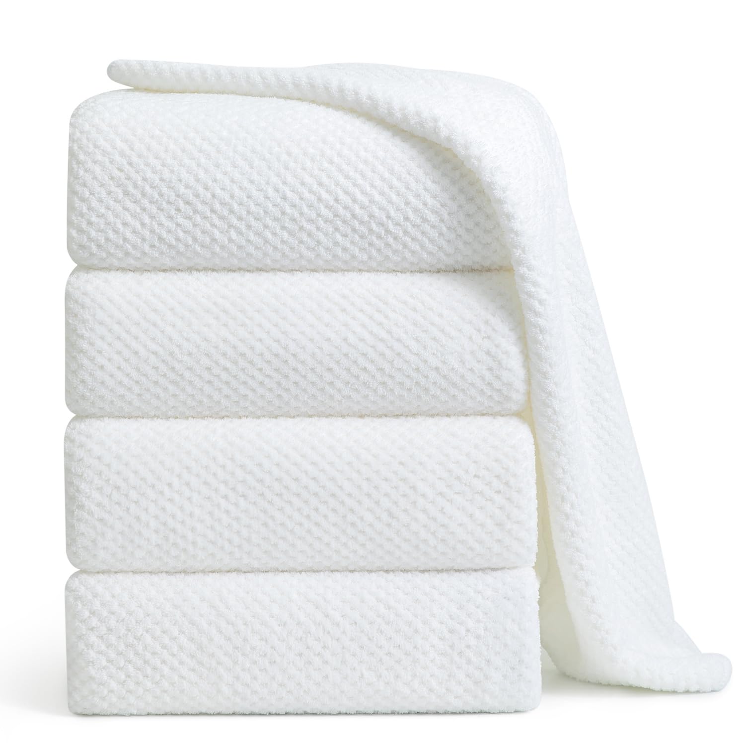 Smuge Bath Towel Set, 4-Piece 35X70 Inches, Extra Large Microfiber Bath Towels, Quick Dry, Lightweight, Soft, Highly Absorbent,