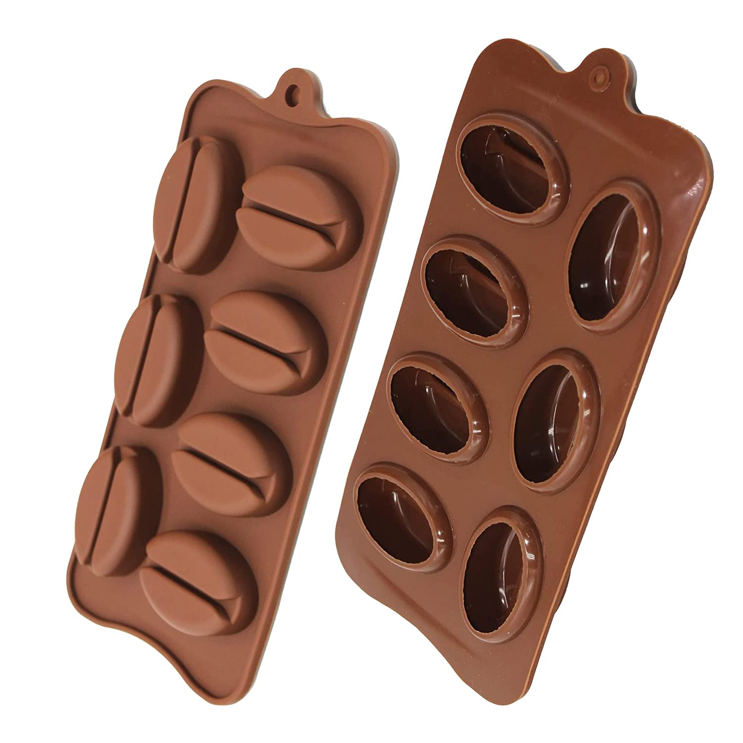 Coffee Bean Shape Silicone Mold For Soap, Candy Chocolate And Frozen Ice Coffee 3 Pack