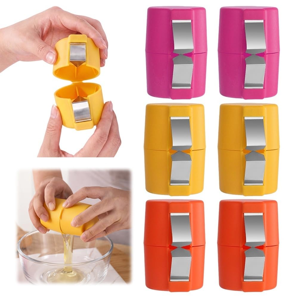 6PCS Egg Shell Opener Egg Cracker Tool With Egg Separator Peeler, Mix, 6