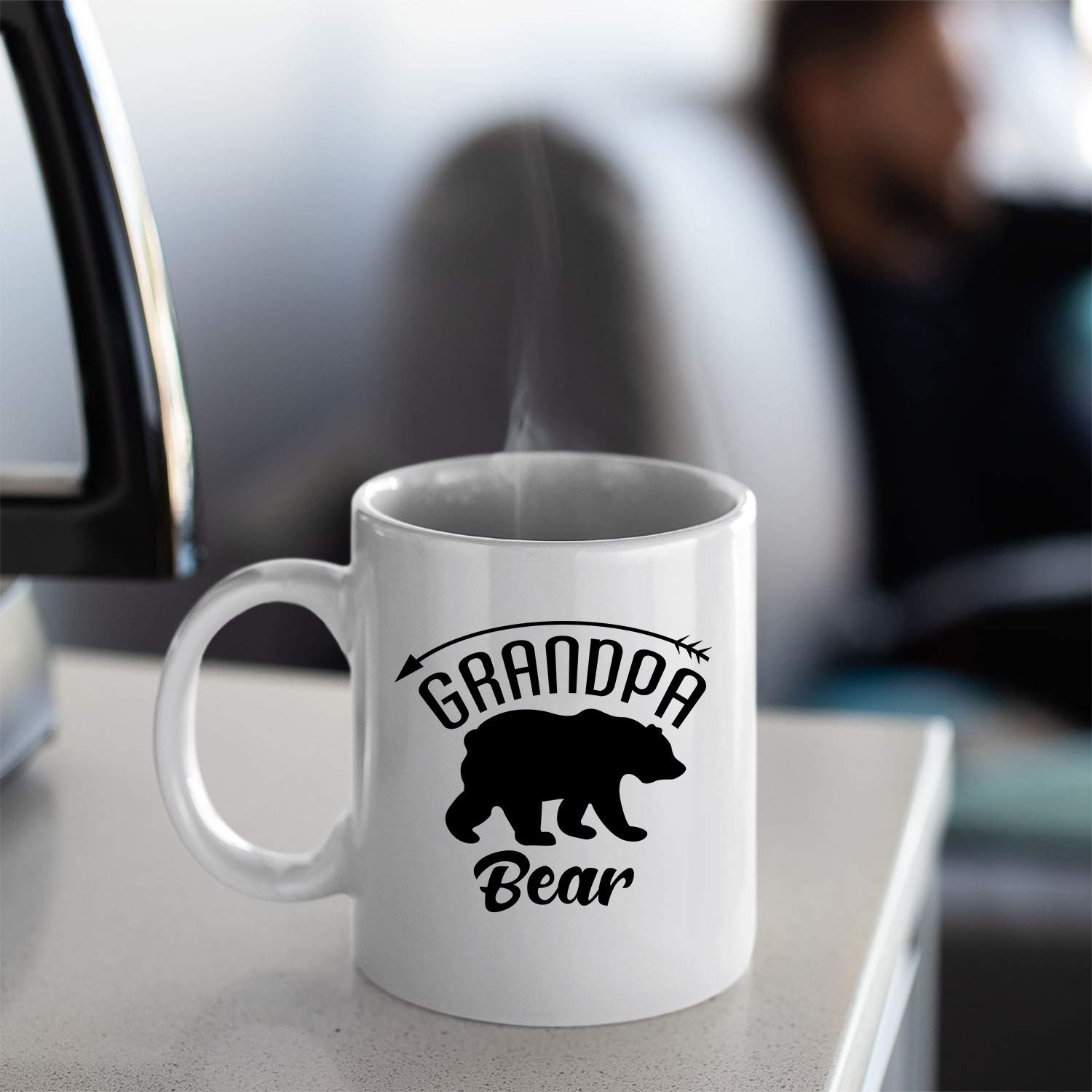 Veracco Grandpa Bear Ceramic Coffee Mug Funny Fathers DayGifts (White, Ceramic)