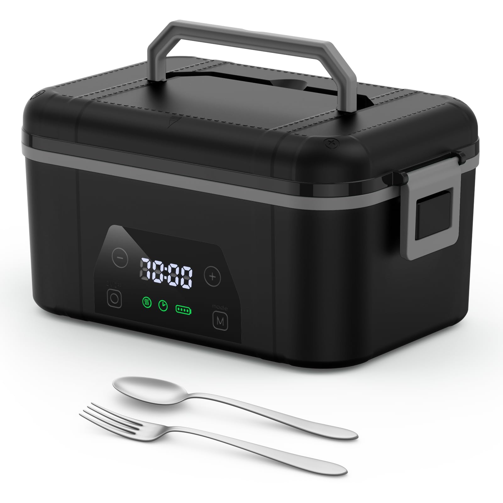 Bospewtse Cordless Electric Lunch Box For Adults, Heated Lunch Box Battery Powered With Automatic Heating, 44Oz/1.3L Container W