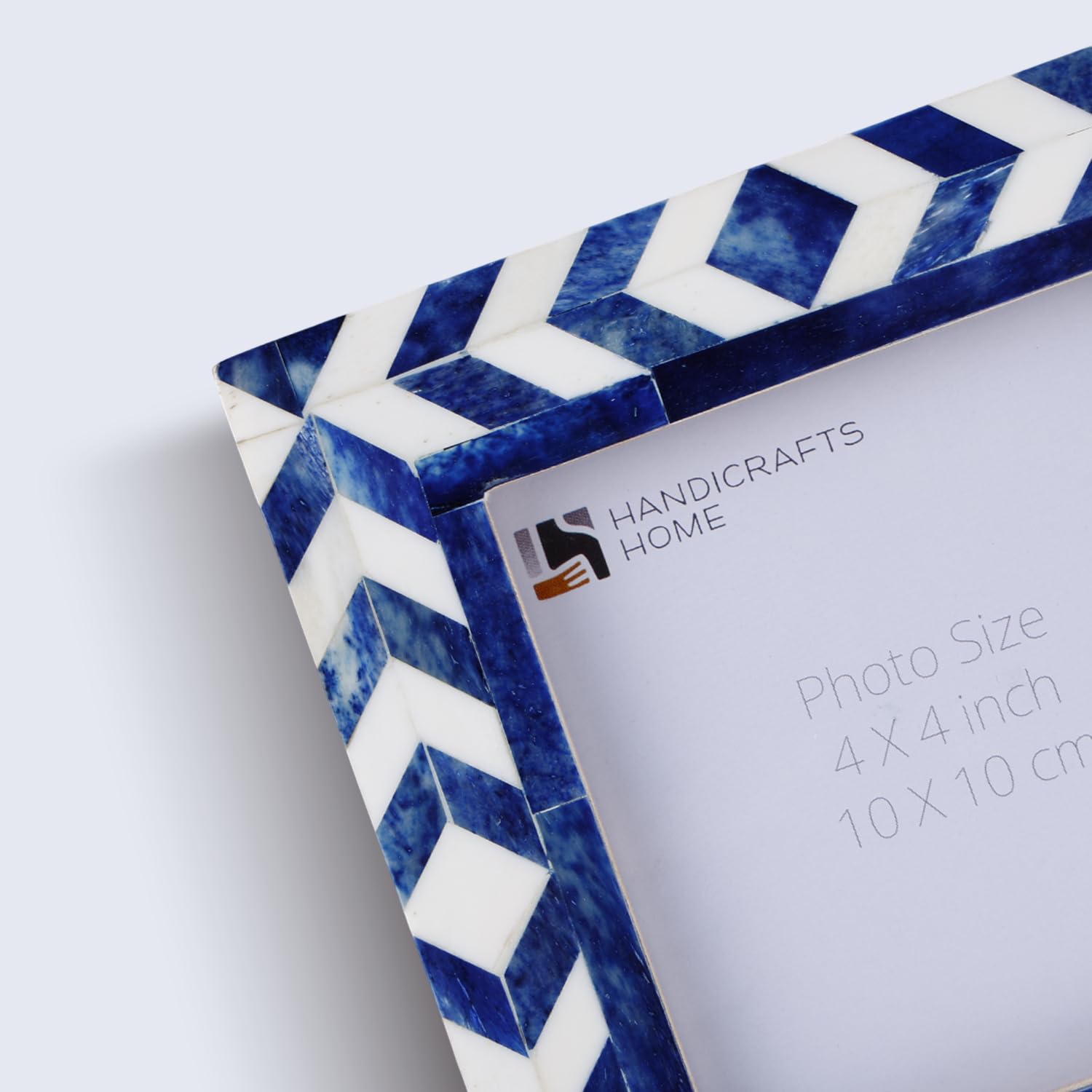 Handicrafts Home Picture Frames Chevron Pattern Inspired Handmade Gifts Photo Frame Blue 4x4