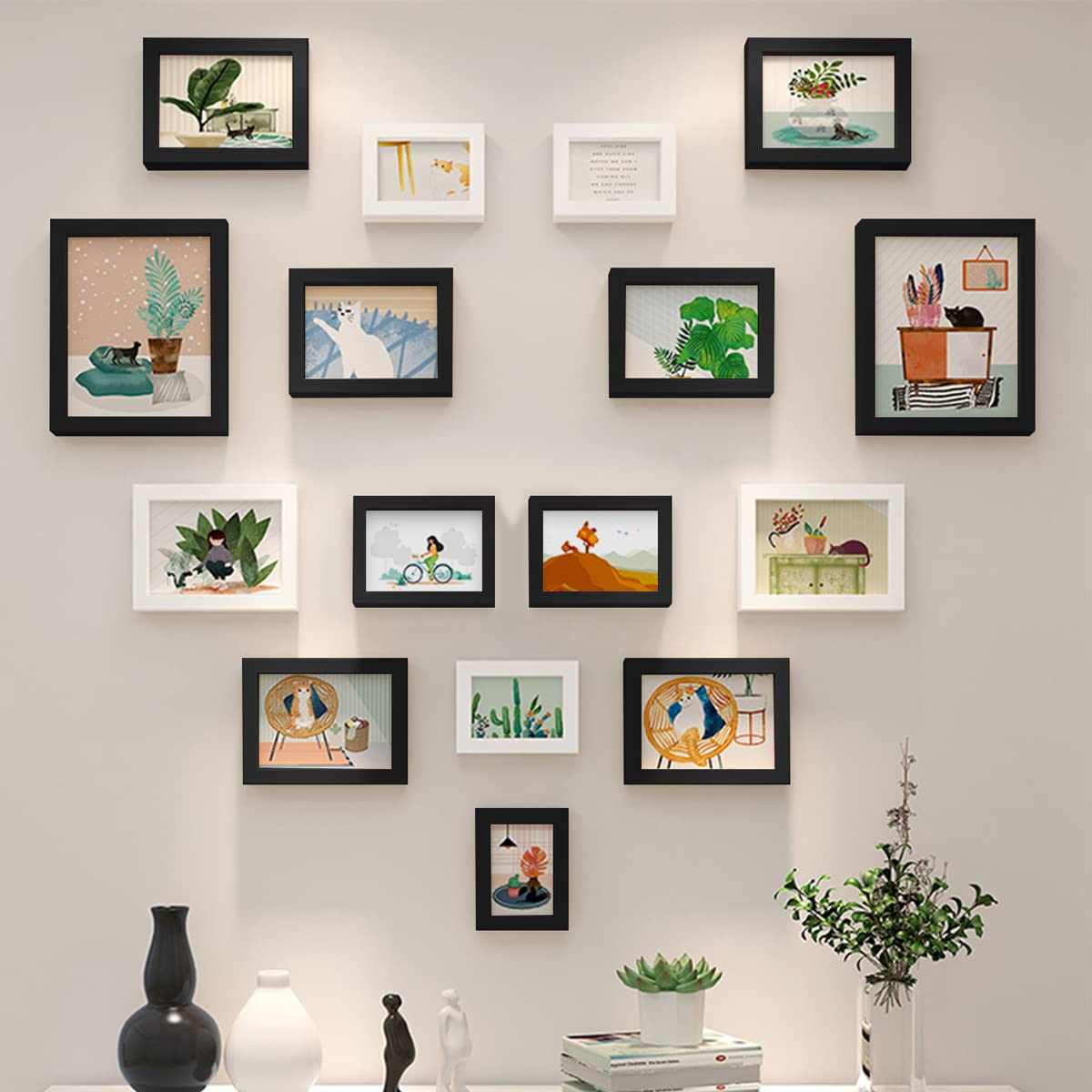 wyooxoo 5x7 Picture Frames Set of 4 Made Of Solid Wood Black Photo Frames Colorful Frame with HD Plexiglass, Wall or Tabletop Di