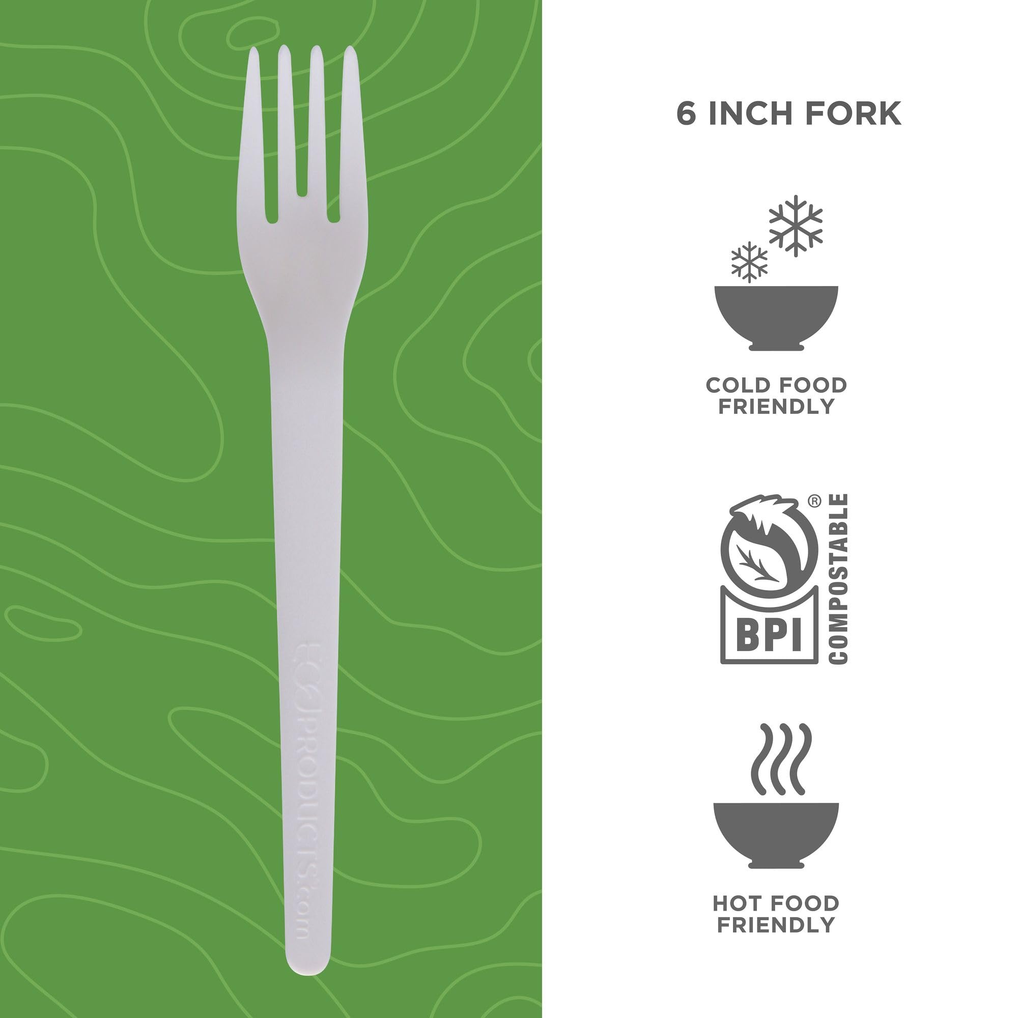 Eco-Products Eps012 Plantware Renewable & Compostable Fork - 6-Inch , 50/Pk, 20 Pk/Ct