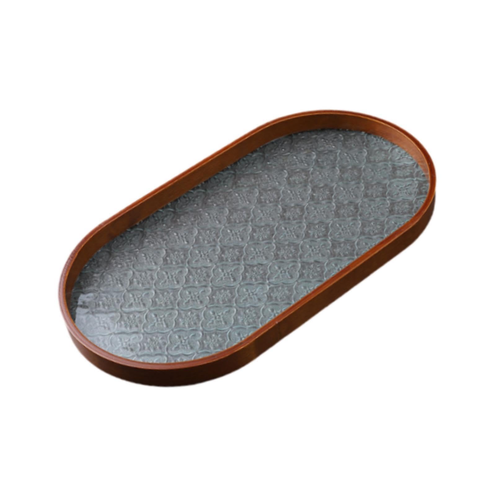 Trendynest Serving Tray Toilet Cosmetics Tray Coffee Table Tray For Table Home Tea Room Oval