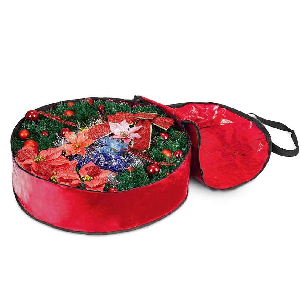 Propik Christmas Wreath Storage Bag 36'' - Garland Holiday Container With Tear Resistant Material - Featuring Heavy Duty Handles
