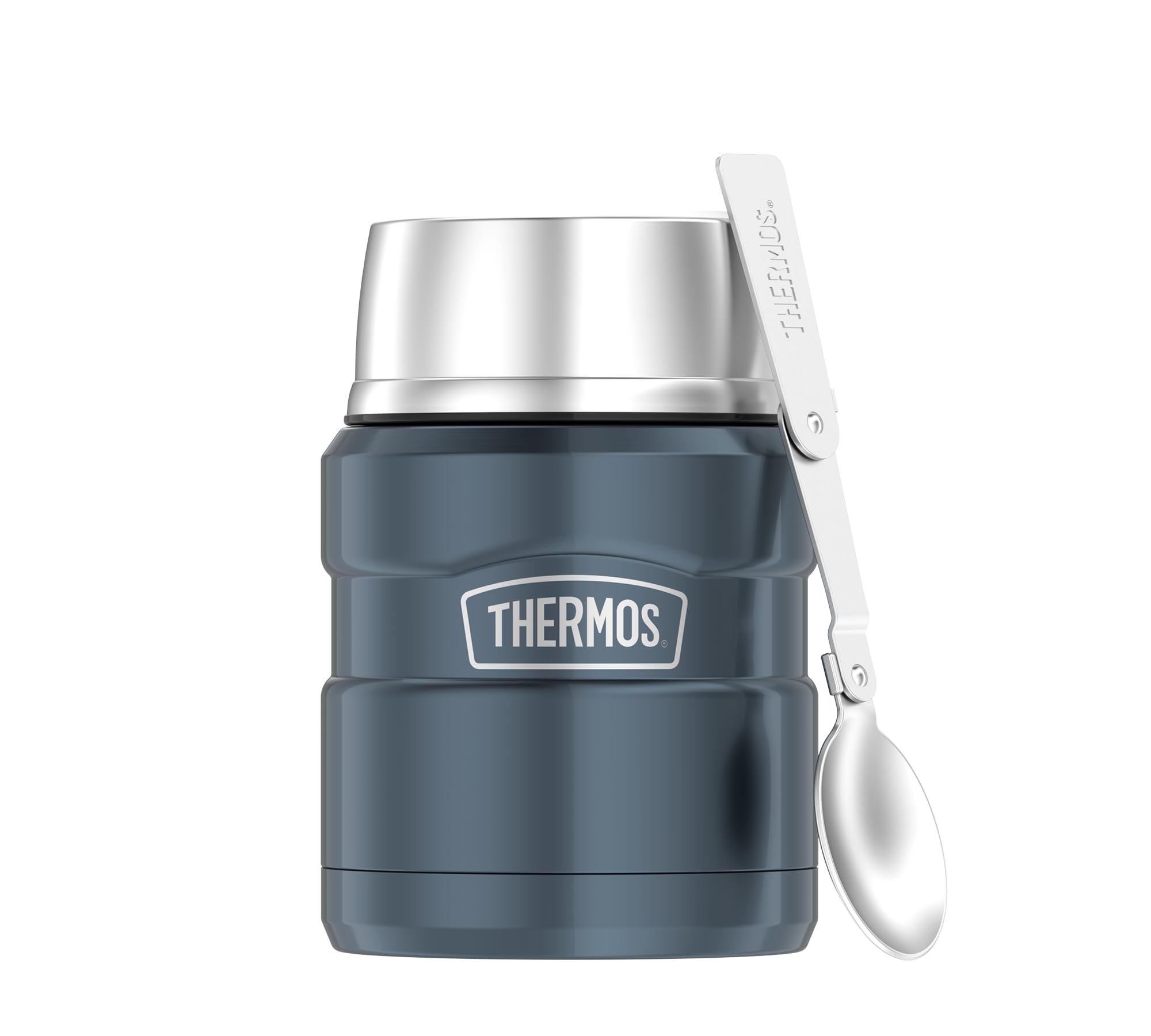 THERMOS STAINLESS KING Thermal Food Container Ice Grey 0.47 L  Stainless Steel, Completely LeakProof, Keeps Food Hot for 9 Hou