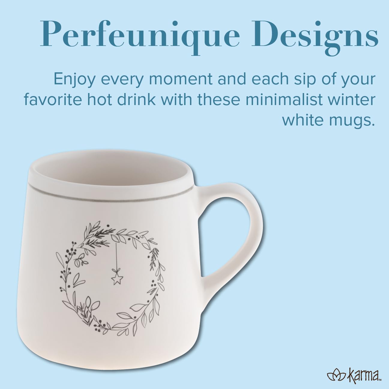 Karma Gifts, Winter White Mug, Christmas Tree 18 OZ