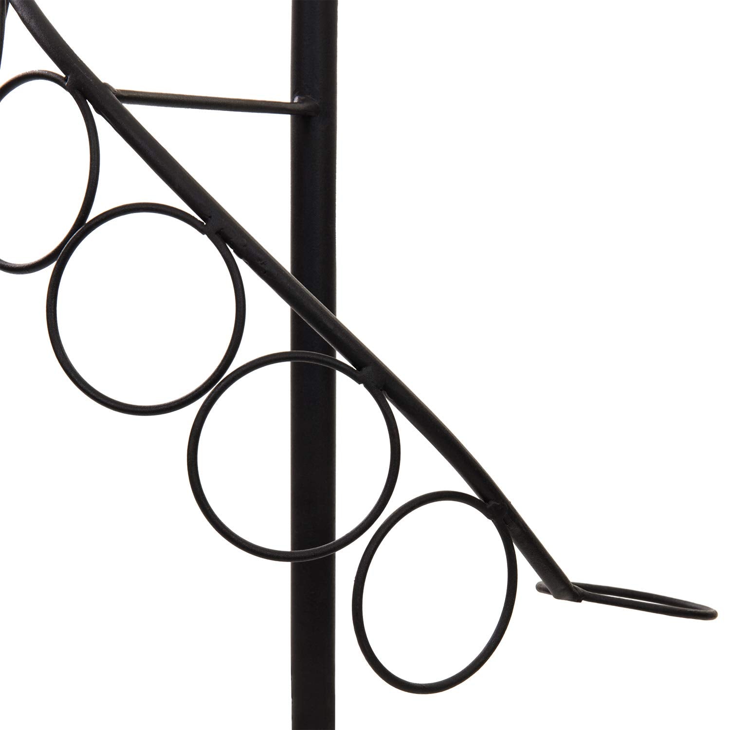 Mygift Black Metal Freestanding Scarf Holder Stand And Belt Display Organizer With 25 Rings And Spiral Design, Decorative Shawl