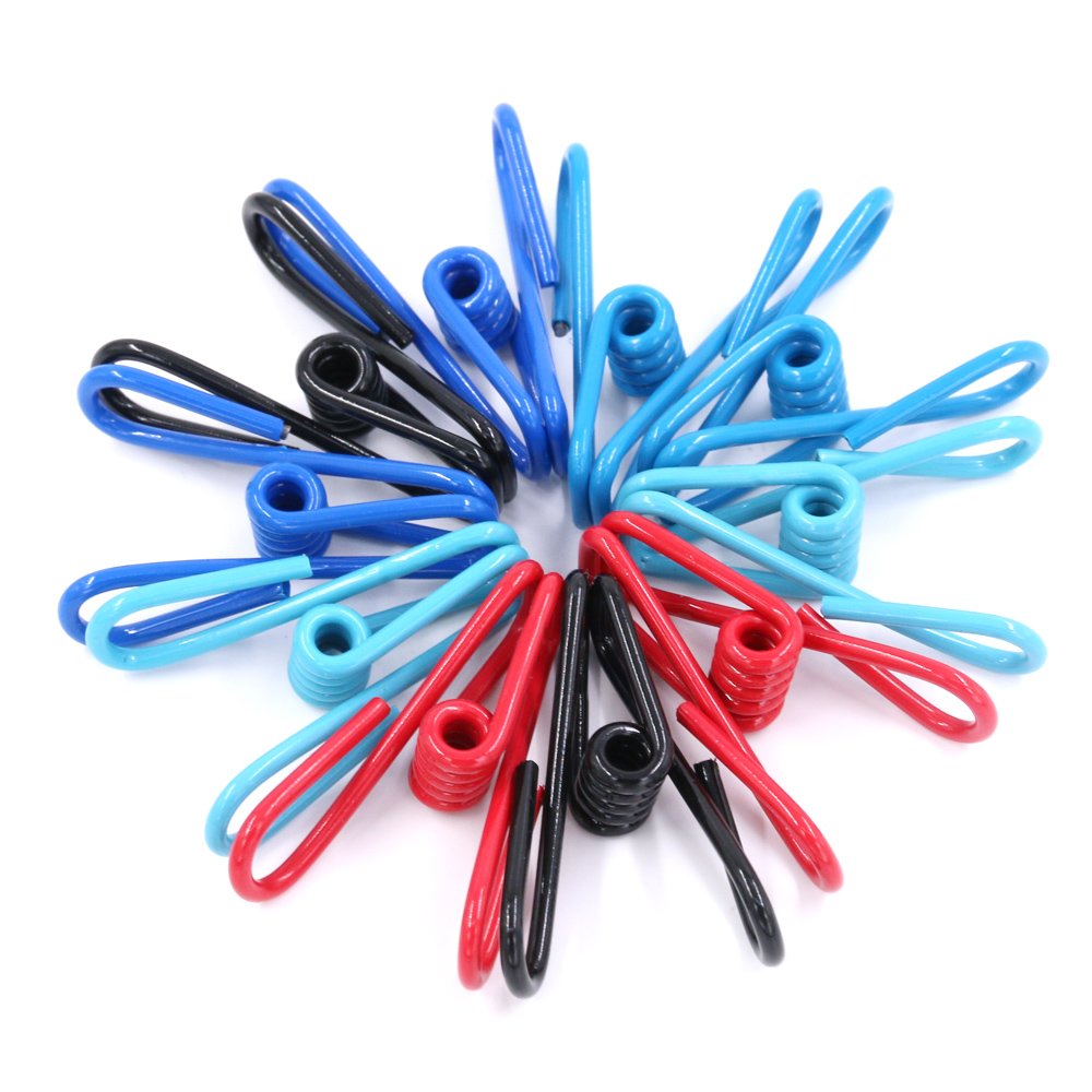 Swpeet 50 Pieces Multi-Purpose Metal Wire Clip Windproof Clothespin Metal Clips Holders For Office Clothes Baby Diaper Metal Peg