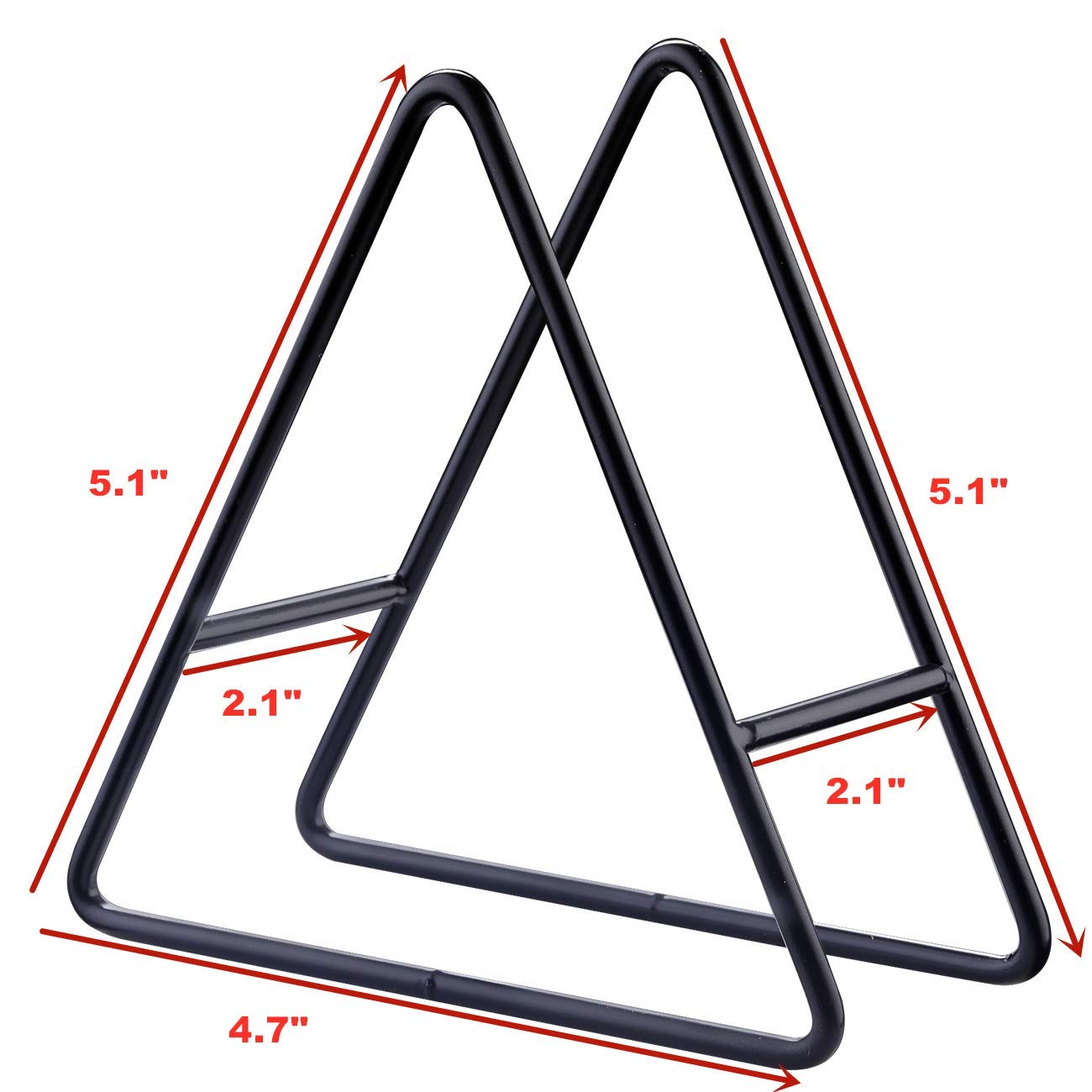 Rojoser 2Pc Triangle Coaster Holder Black Iron Metal Holder Storage Caddy For Both Round And Square Coasters Fit 4 To 9 Pieces C