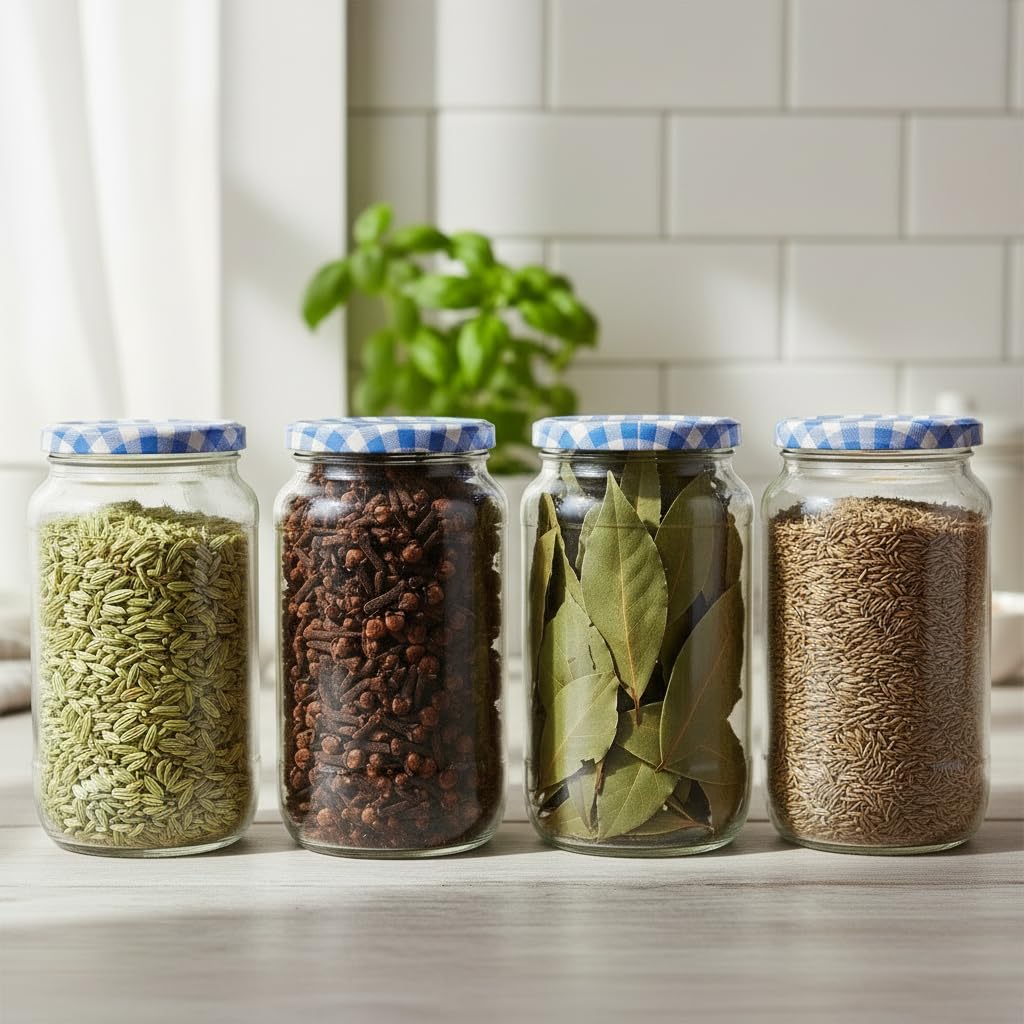 Ginoya Brothers  Kitchen Glass Jar (4, Bulllet)