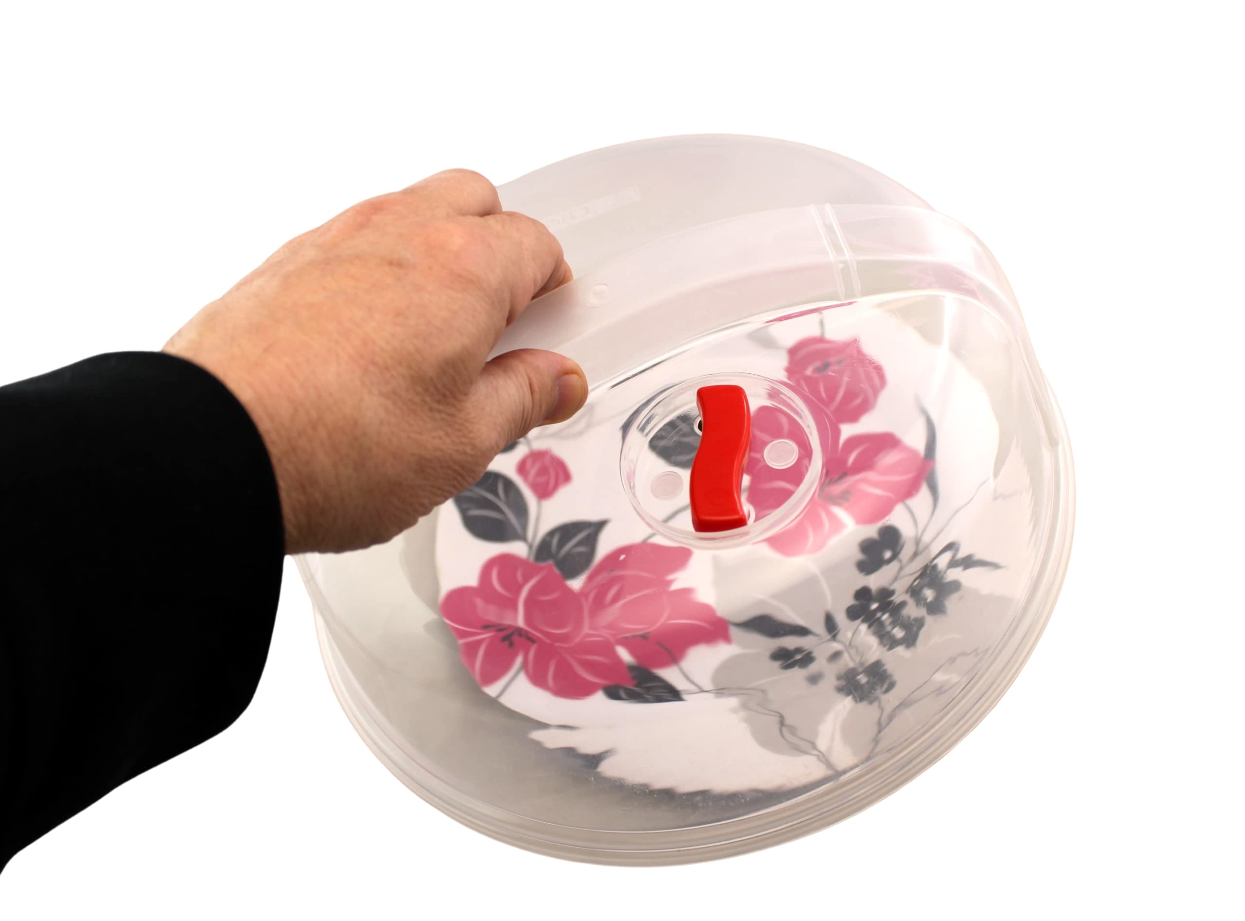 3 Piece Ventilated Microwave Splatter Covers Vented Shield 10.5 Inch Food Grade Bpa Free Finger Handle Keeps Food From Splatteri