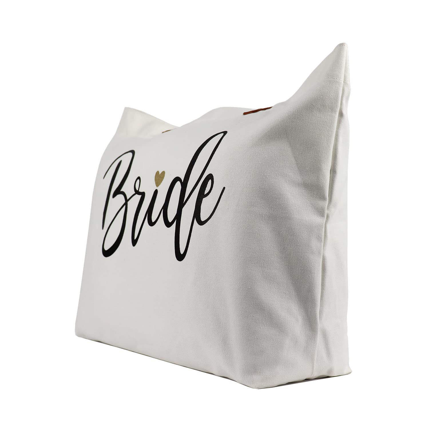 Lamyba Bride Bag With Makeup Bag, Mrs Tote Bag, Bride To Be Gifts/Bridal Shower Gifts For Bride, White