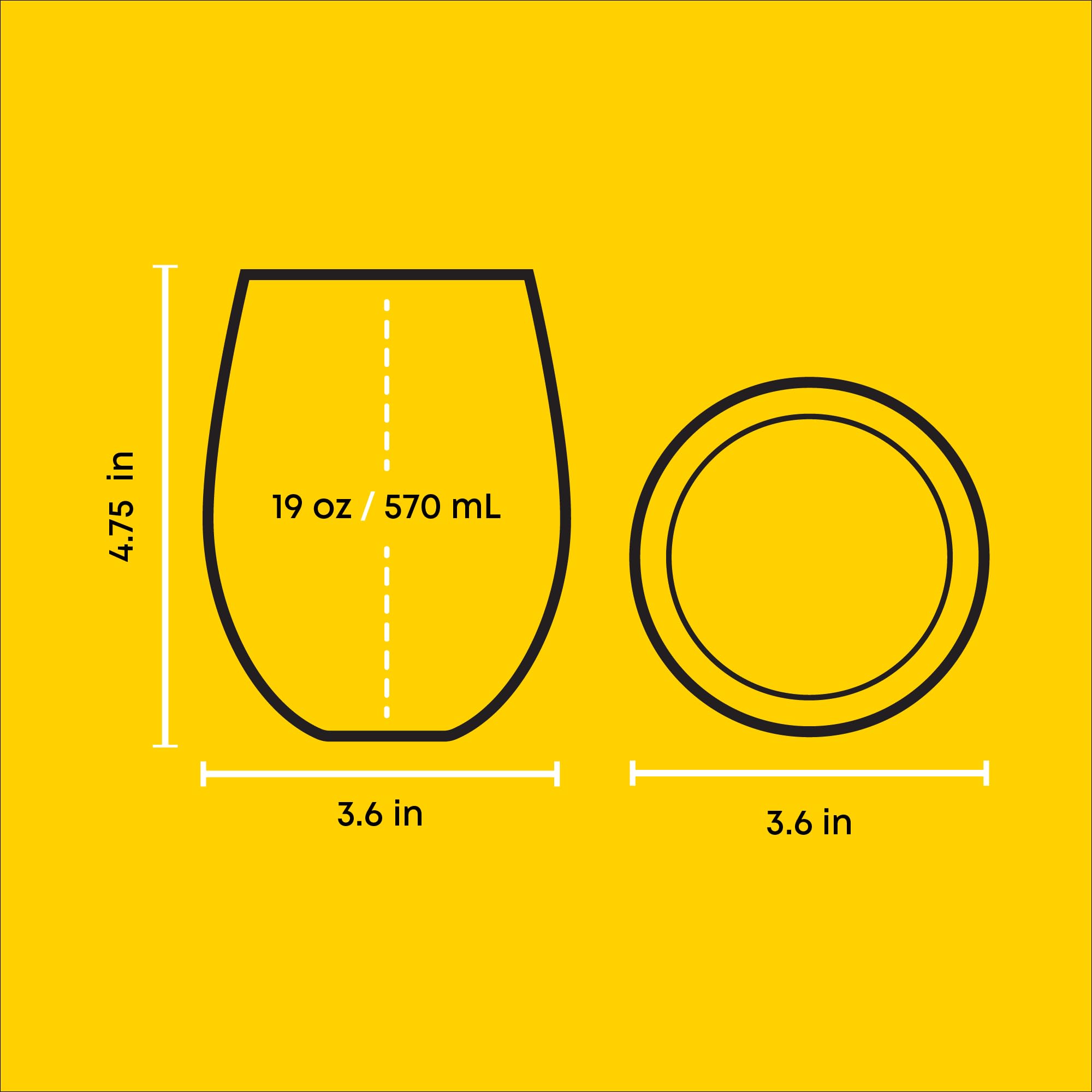 Joyjolt Star Wars Cosmic Color Stemless Drinking Glasses, 19Oz Glass Cups Ft Darth Vader Stormtrooper Boba Fett R2-D2, Star Wars