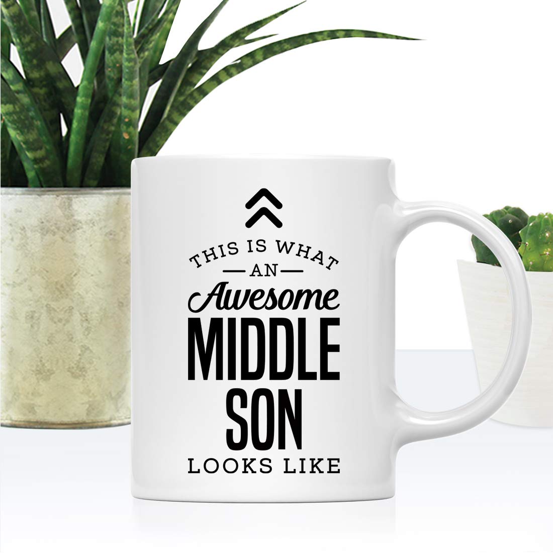 Andaz Press 11oz. Ceramic Coffee Tea Mug Gift, This is What an Awesome Middle Son Looks Like, 1-Pack, Birthday Gift Ideas Cowork